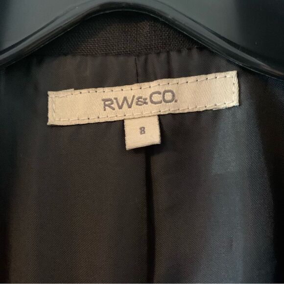 RW&CO Black Linen Blazer | 3/4 Sleeve | Lightweight & Chic - Picture 3 of 5